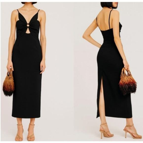Ronny Kobo Stephanie Dress Size S Black Midi Maxi Cutout NEW NWT - Picture 1 of 12